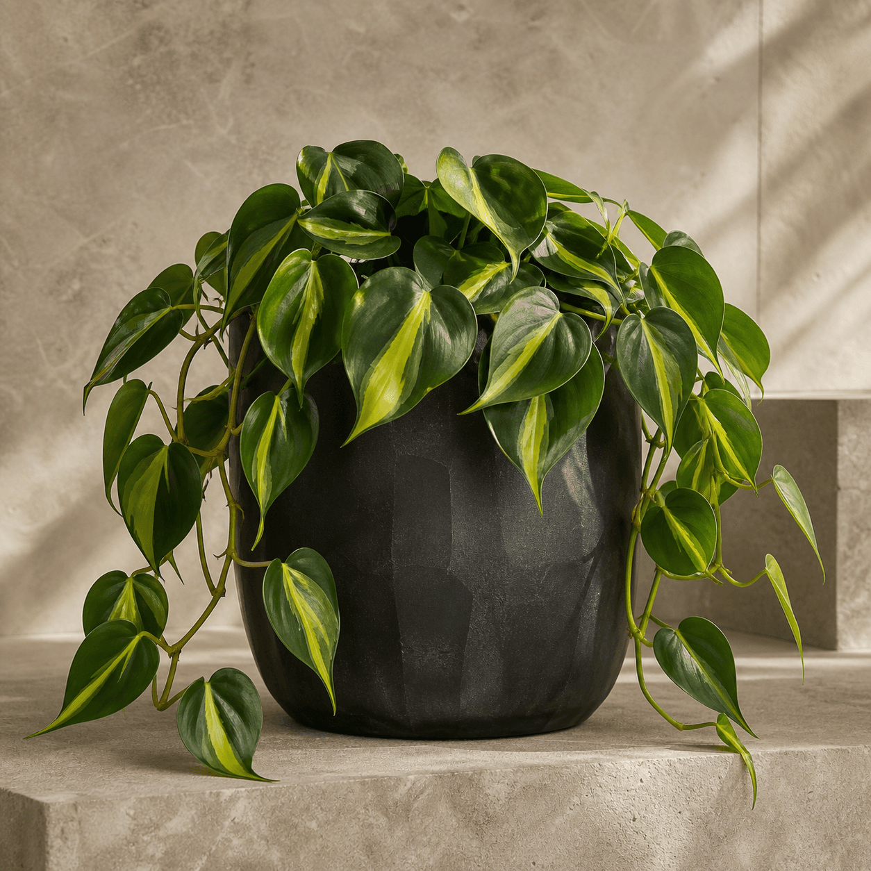 AI-generated concept of Philodendron Brasil; Philodendron Brasil identity requires verification