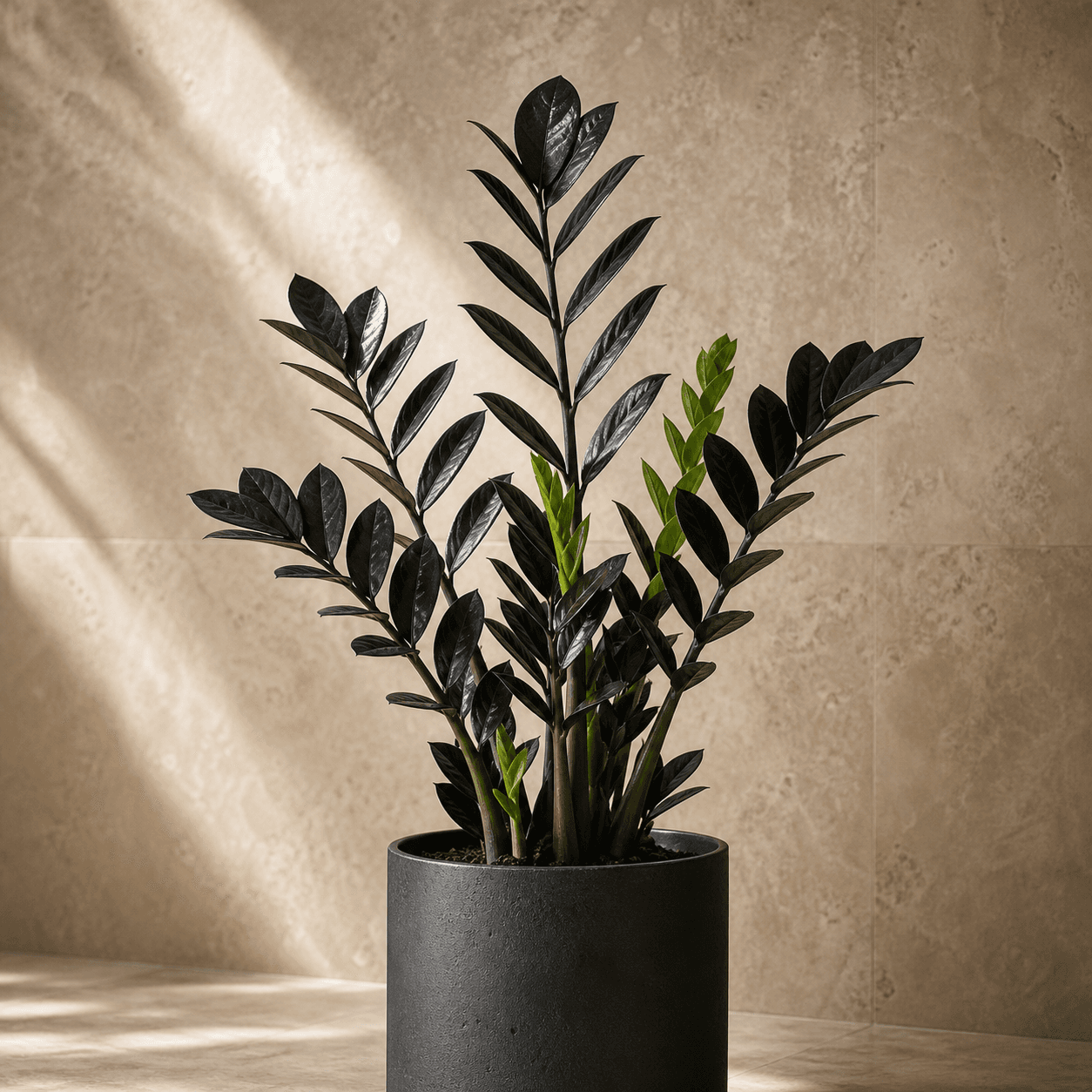 AI-generated concept of Raven ZZ Plant; Raven ZZ Plant identity requires verification